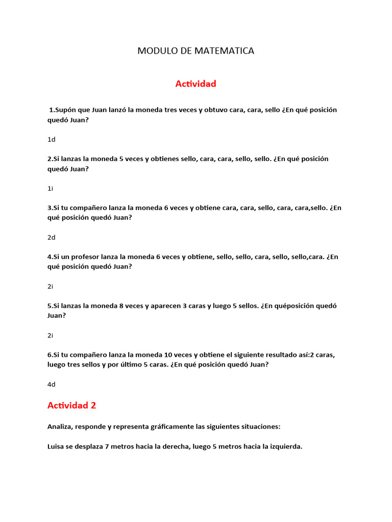 Modulo de Matematica | PDF | Matemáticas | Matemática Elemental