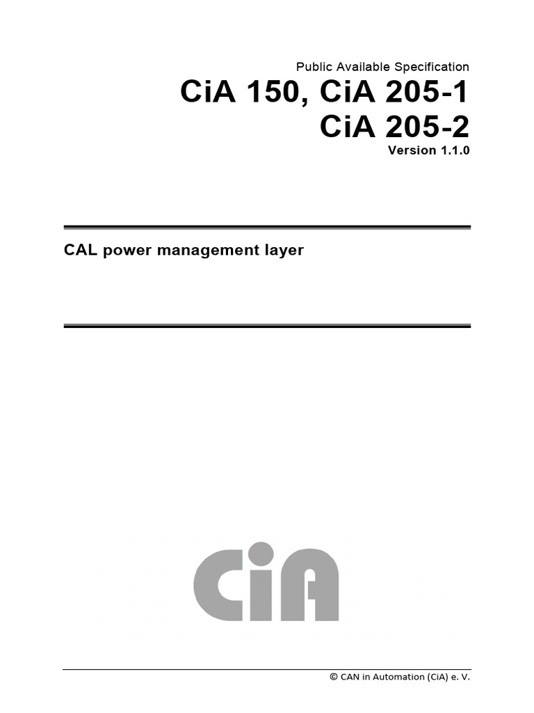 Cia 150, Cia 205-1 Cia 205-2: Cal Power Management Layer | PDF