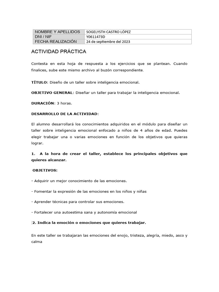taller de las emociones | PDF