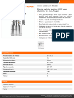 Pistola P/pintar Succión HVLP Vaso Aluminio, 1.4 MM, Truper: CÓDIGO: 14084 CLAVE: PIPI-330