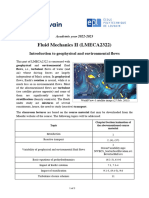 Fluid Mechanics II (LMECA2322) : Introduction To Geophysical and Environmental Flows