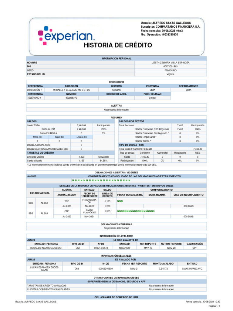 Experian Conyuge | PDF