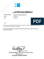 Certificado Médico: María de Los Ángeles Zelada Fierro 25-Sep - 23 03:30:00 Nombre Paciente: Fecha Hora
