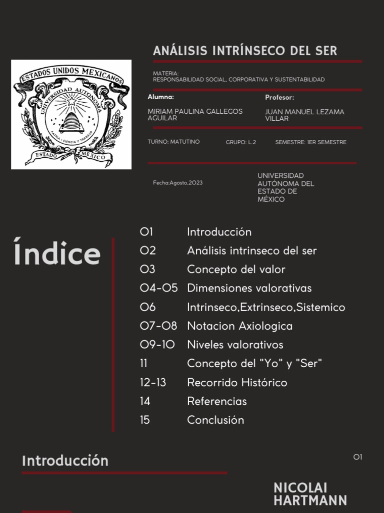 Análisis Intrínseco Del Ser. GALLEGOS AGUILAR MIRIAM PAULINA | PDF
