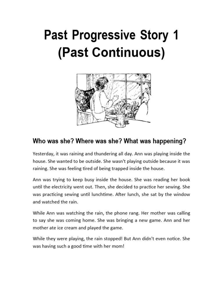 Past Progressive Story for Learning | PDF