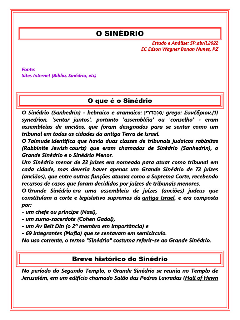 o Sinédrio PDF