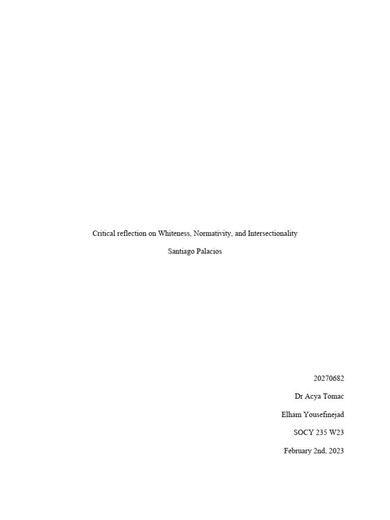 Socy 235 critical response 1 pdf