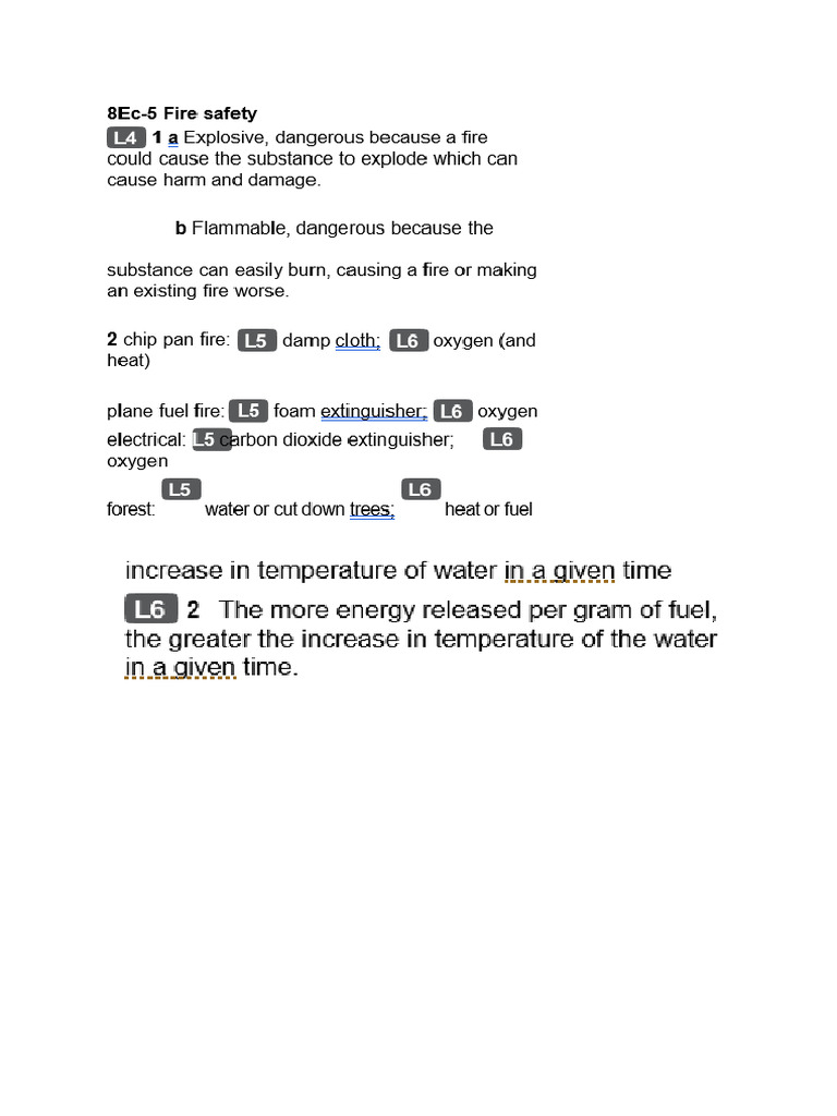 8Ec Fire Safety PA Task Answers PDF