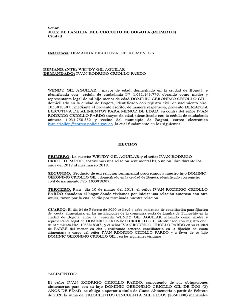 Demanda lista para radicar pdf