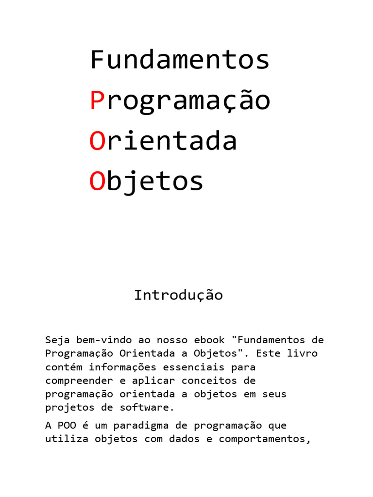 Fundamentos da Programação Orientada a Objetos | PDF | Classe ...