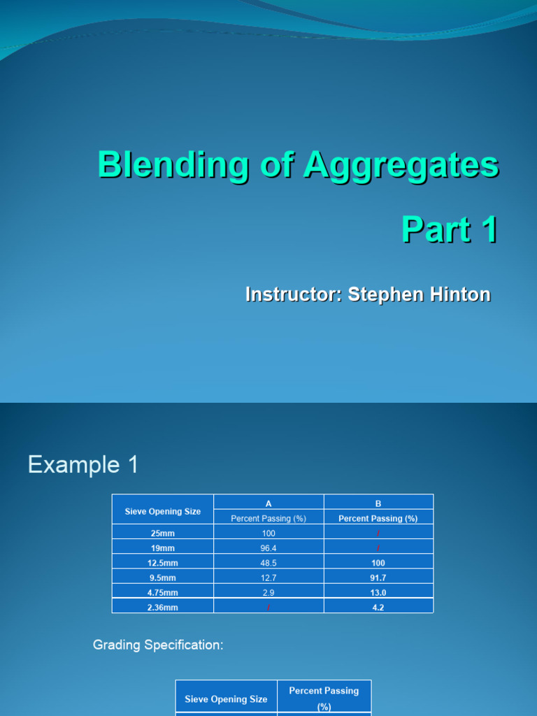 Aggregates Lecture Blending Aggregates Part 1 PDF Mathematics