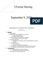 September 8 Formal Meeting