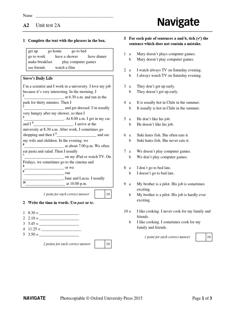 Unit Test 2A | PDF