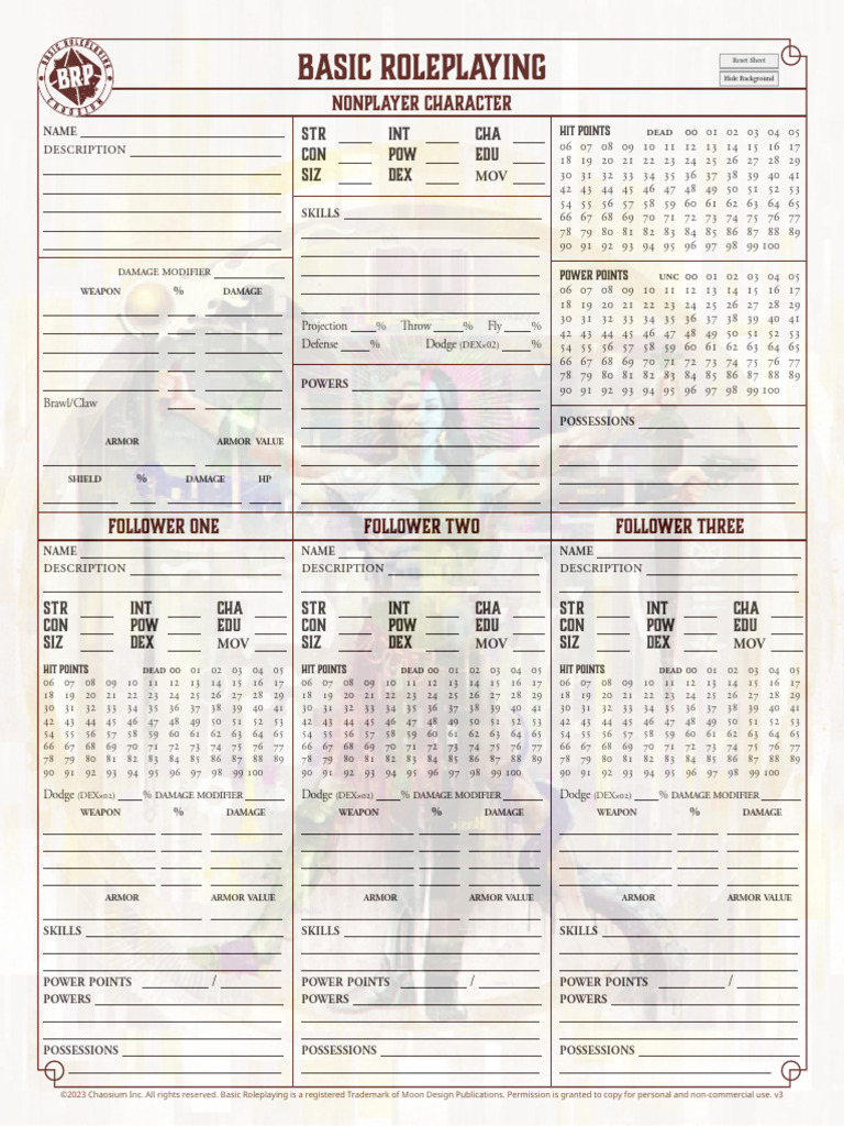 Brp npc sheet fillable pdf