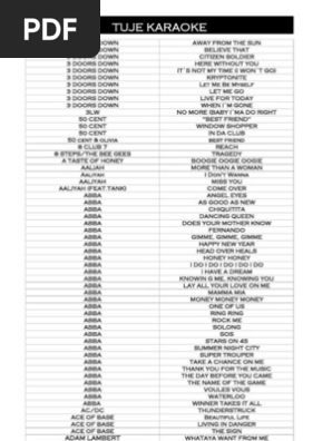 Lista Pesmi Za Lokale Tuje PDF 
