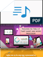 Paggawa NG Table at Tsart Sa Tulong NG Word Processing Tool