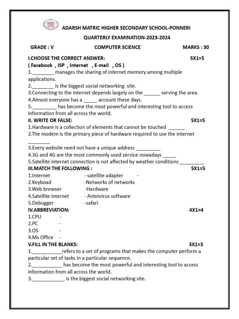 Grade 5 To 8 New Computer | PDF | Art | Computers