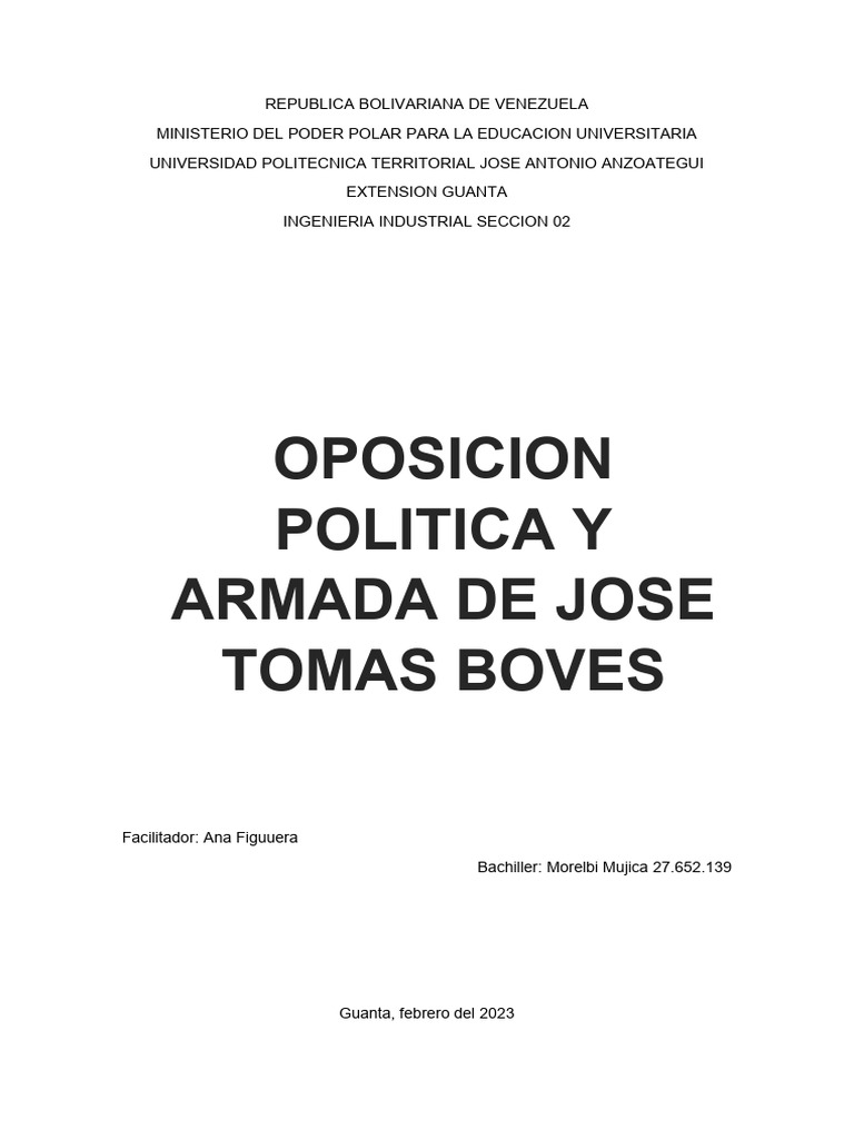 Jose Tomas Boves PDF