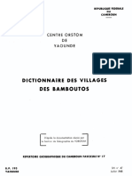 Dictionnaire Des Villages Des Bamboutos: Centre Orstom DE Yaounde