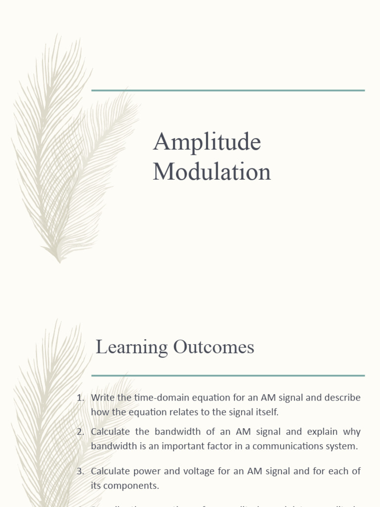Understanding Amplitude Modulation Basics | PDF | Science & Mathematics