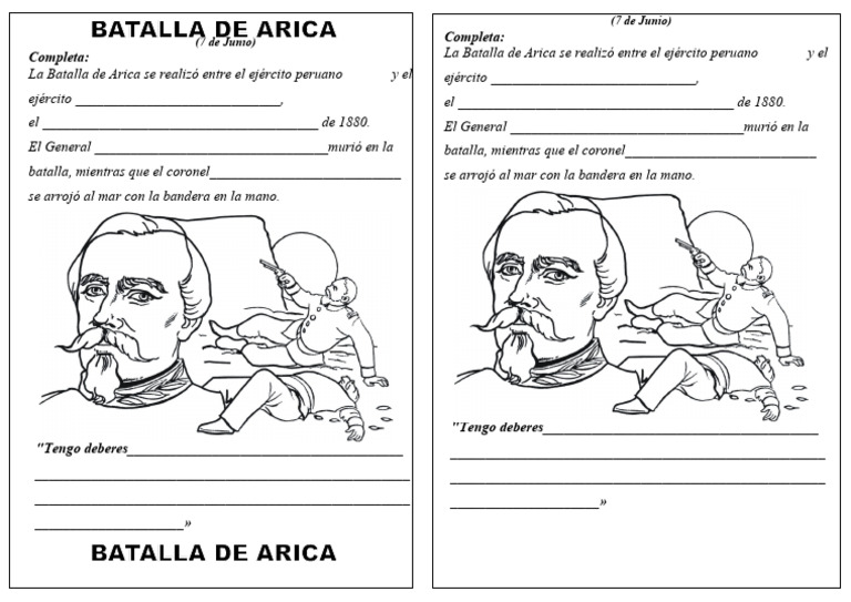 Batalla-de-Arica-para-Primero-de-Primaria | PDF