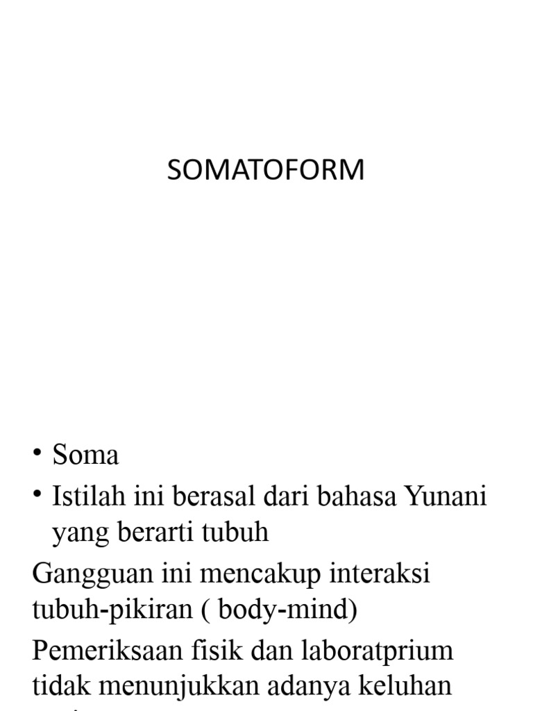 SOMATOFORM | PDF | Pengembangan Diri