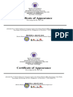 Certificate of Appearance: Schools Division of Zamboanga Del Sur San Pablo, Dumingag