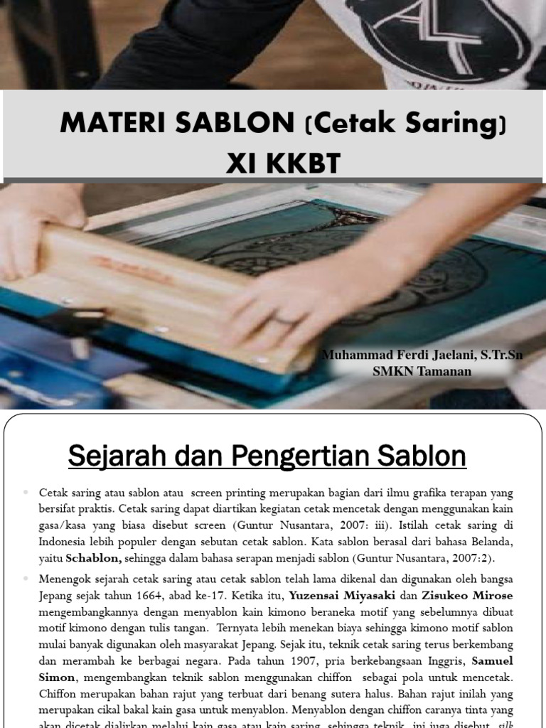 Materi Sablon XI KKBT | PDF | Seni | Gaya Hidup