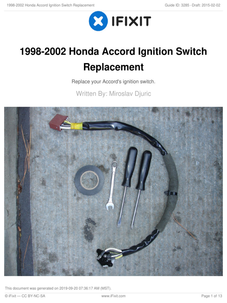 Dokumen Tips 1998 2002 Honda Accord Ignition Switch Replacement 1998