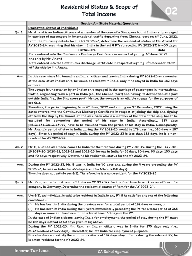Residential Status Determination Guide | PDF