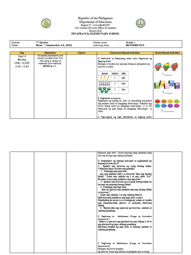 WLP Week 1 MATHQ1 | PDF