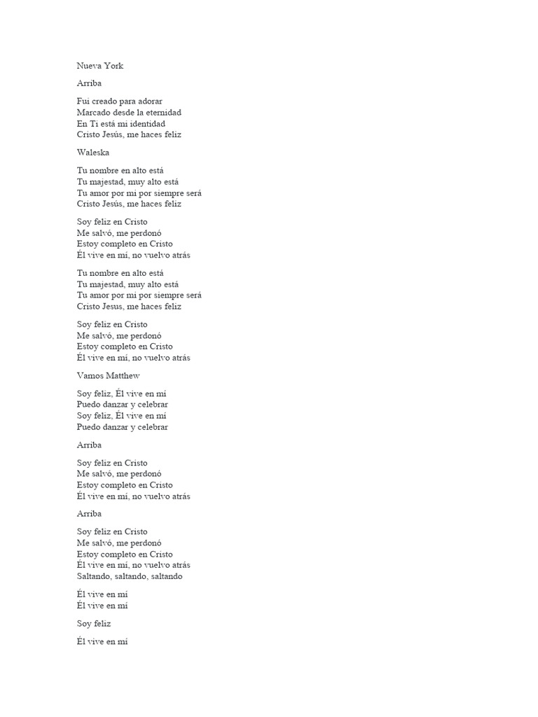 Letra Soy Feliz Miel San Marcos | PDF