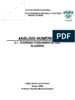 2.1. Teorema Fundamental Del Álgebra