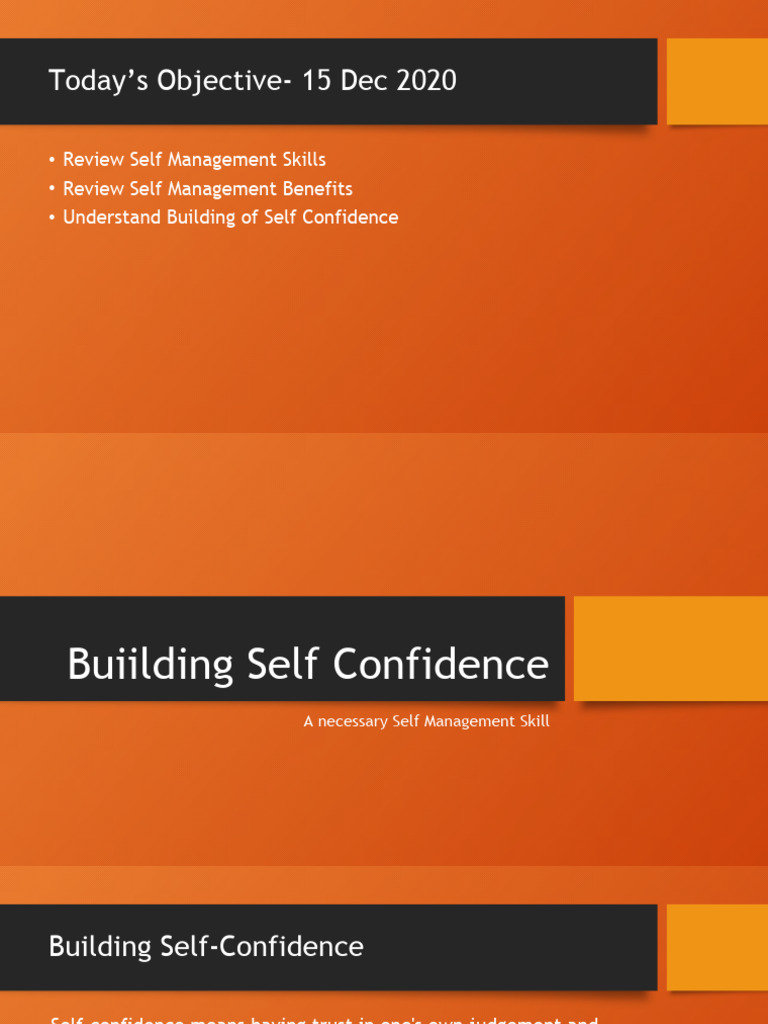 Building Self-Confidence Techniques | PDF | Self Esteem | Attitude ...