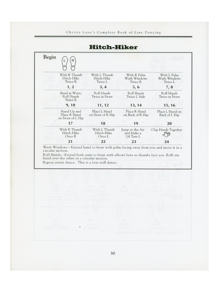 Line Dance Hitch Hiker Dance Steps PDF