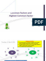 Common Factors and Highest Common Factors (HCF)