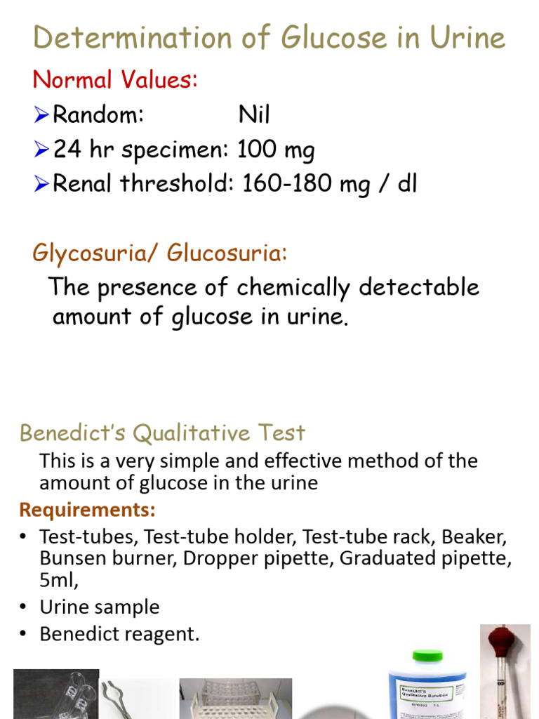 Determination of Glucose in Urine Normal Values PDF