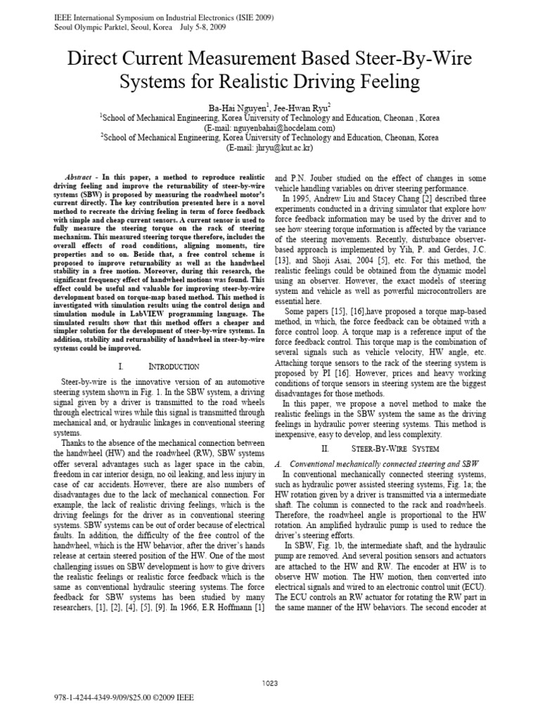 Steer-By-Wire Systems: Current Feedback Method | PDF