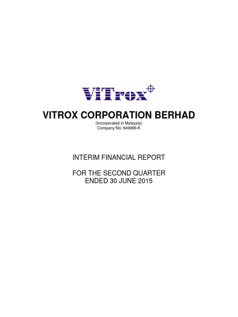 Vitrox q22015 | PDF | Financial Statement | Equity (Finance)