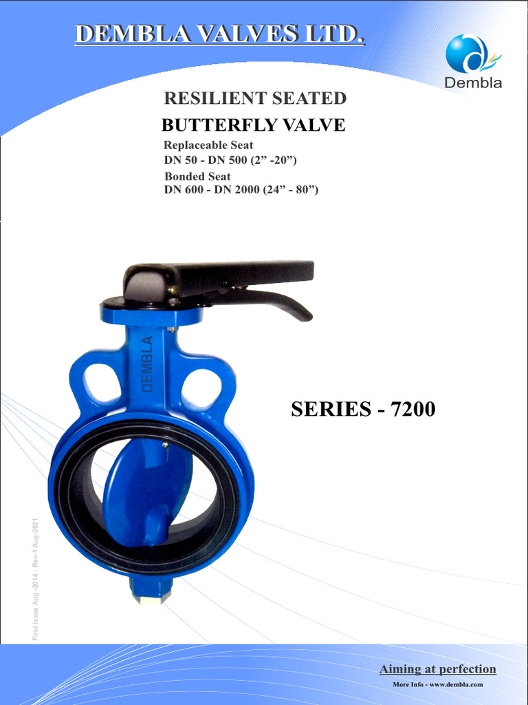 Dembla Resilient Seated Butterfly Valve Brochure PDF Valve Actuator