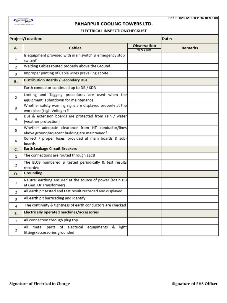 IMS36 Electrical Inspection PDF