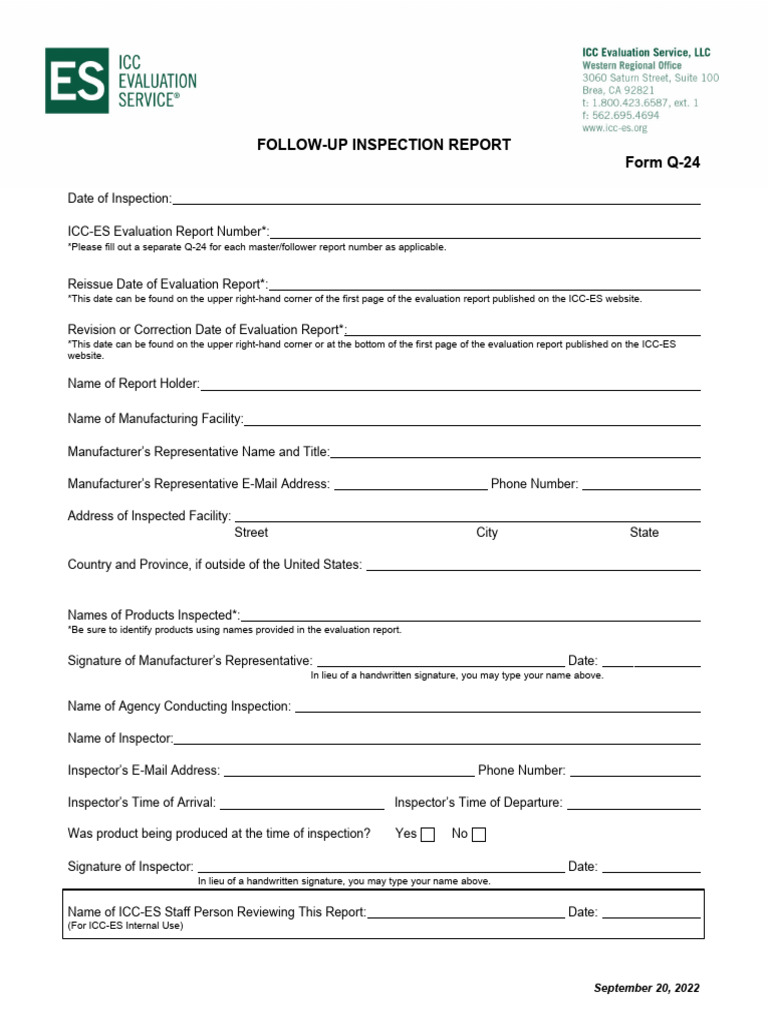 Q 24 Follow Up Inspection Report | PDF | Quality Management System ... - Follow-Up Inspections For Iaq