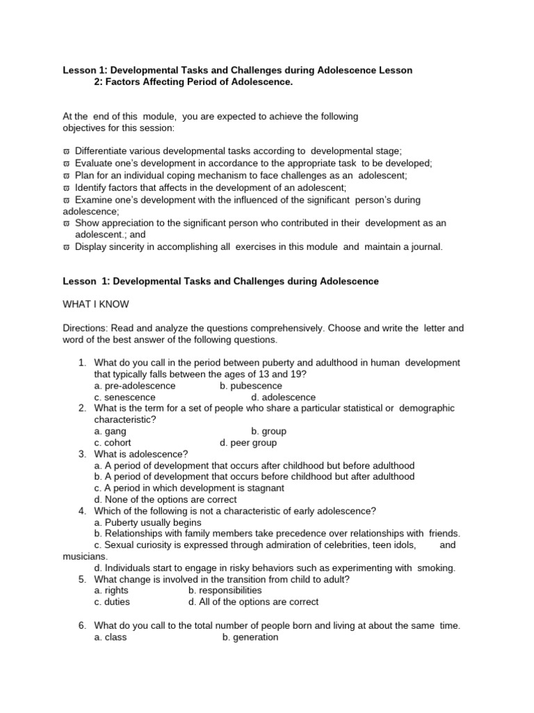 Factors Affecting Period Of Adolescence Pdf