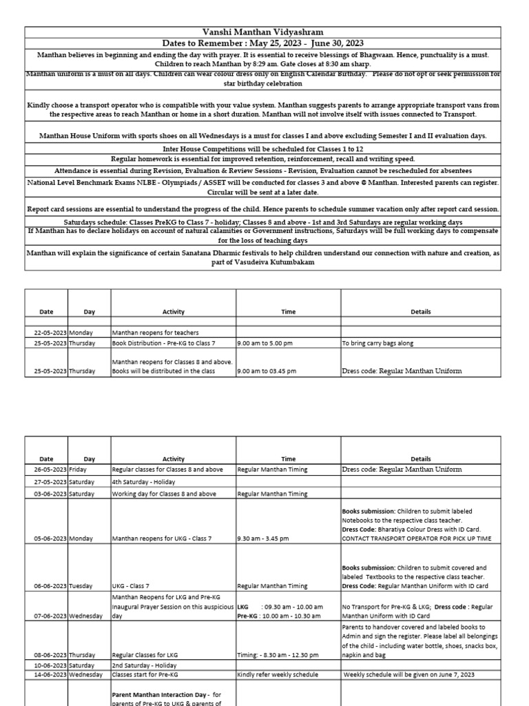 Dates to remember pdf pdf