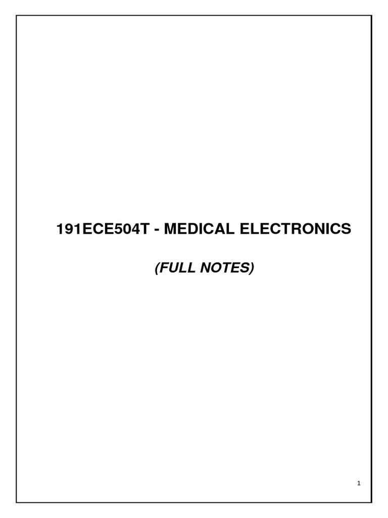 Medical electronics full notes pdf