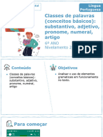 Classes de Palavras (Conceitos Básicos) : Substantivo, Adjetivo, Pronome, Numeral, Artigo