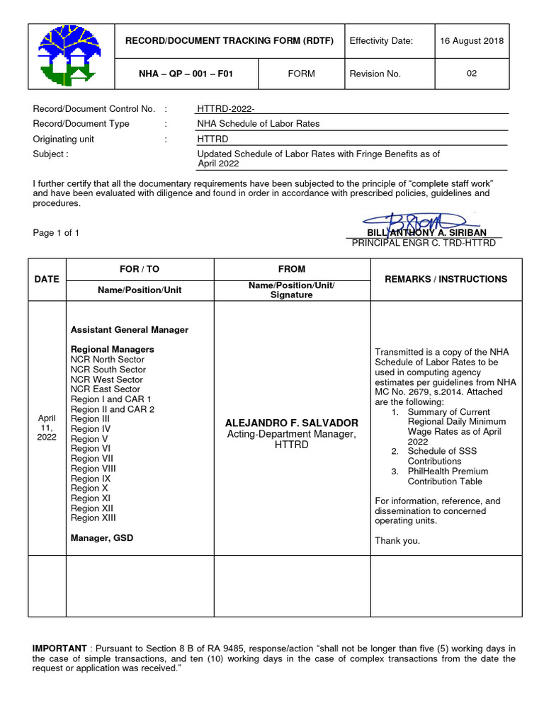 April 2022 Labor Rates | PDF