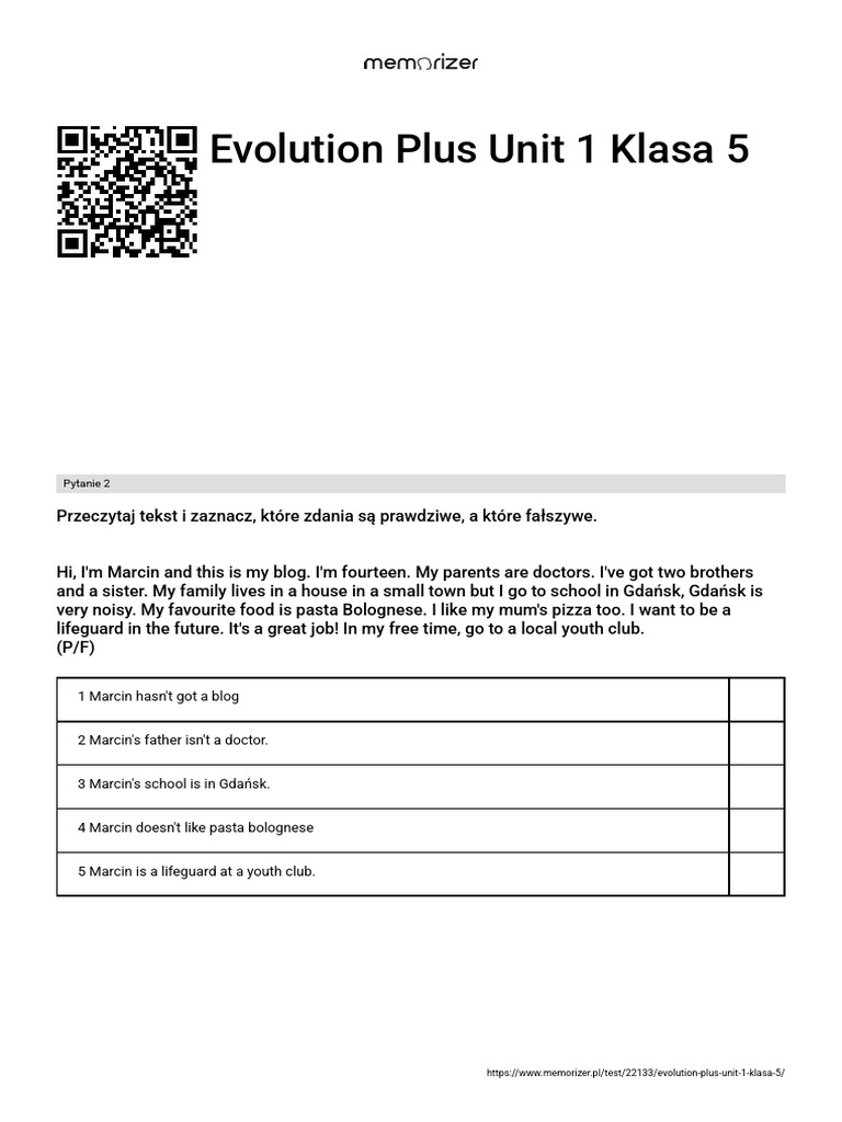 Evolution Plus Klasa 5 Unit 1