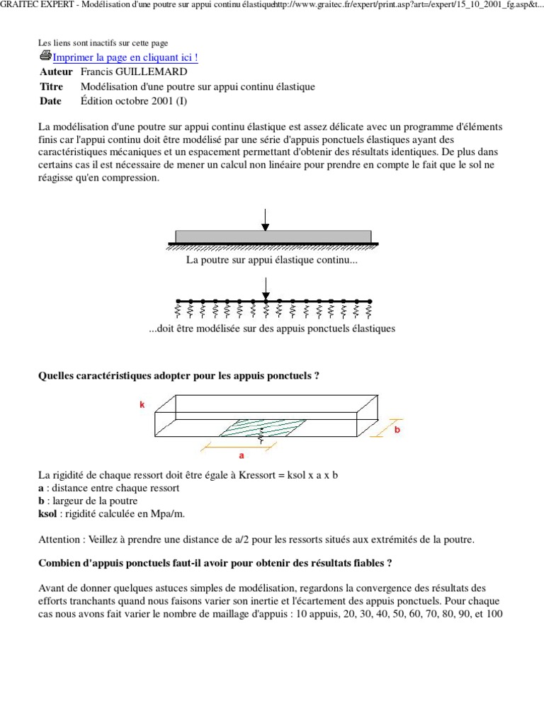 Modélisation poutre sur appui élastique | PDF | Méthode des éléments ...