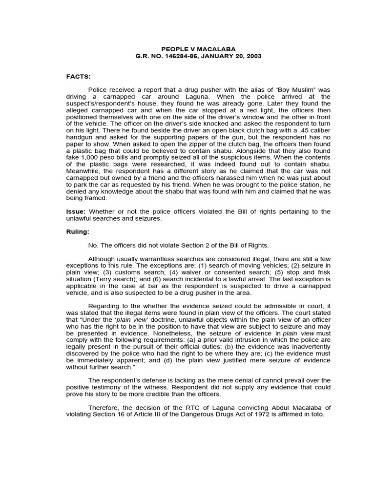 Police Search Legality in Drug Case | PDF | Search And Seizure | Terry Stop
